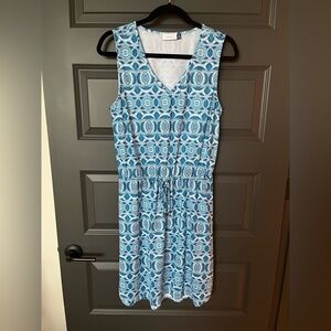 Cabana Life Blue and White Patterned Dress